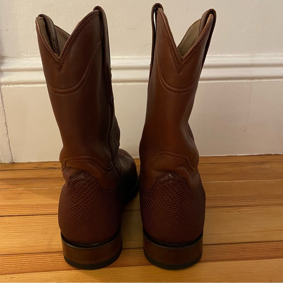 Tecovas The Nash Men’s Cowboy Boots 9.5 EE Exotic Lizard Brown Roper Made Mexico - Picture 3 of 16